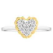 APMG 14K White & Yellow Gold 1/4 CTW Diamond Heart Cluster Ring