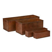 Two's Company S/4 Window Box with Rusted Metal Finish
