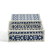 Tozai S/2 Flower and Petals Blue/White Tear Cover Box