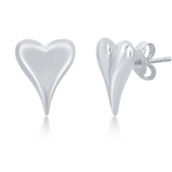 Bella Silver Sterling Silver Heart Stud Earrings