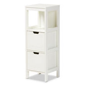 Baxton Studio Reuben Cottage White 2-Drawer Wood Storage Cabinet