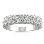 Charles & Colvard 1.00cttw Moissanite Two-Row Band in 14k White Gold