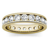 Charles & Colvard 2.10cttw Moissanite Eternity Channel Band in 14k Yellow Gold