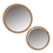 Two's Company Set of 2 Wall Mirror with Rope Accent