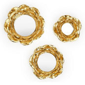 Two's Company Set of 3 Golden Fleur Wall Decor