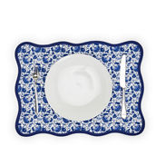 Two's Company Chinoiserie Blue Floral S/4 Placemats