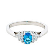 Traditions Jewelry Company Sterling Silver Oval Cut Blue Topaz Ring