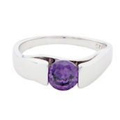 Traditions Jewelry Company Sterling Silver Tension Set Amethyst Ring
