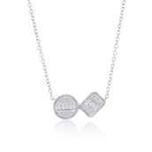 Diamonds D'Argento Sterling Silver Round & Emerald-Cut Diamond Necklace 44 Stones