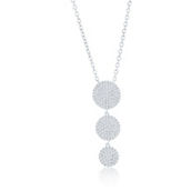 Diamonds D'Argento Sterling Silver Triple Round Diamond Necklace (178 Stones)
