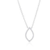 Diamonds D'Argento Sterling Silver Marquise Diamond Necklace (30 Stones)