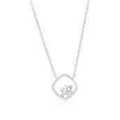 Diamonds D'Argento Sterling Silver Multi-Shaped Diamond Square Necklace 24 Stones