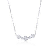 Diamonds D'Argento Sterling Silver Alternating Round Diamond Bar Necklace 55 Stones