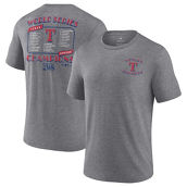 Men's Heather Gray Texas Rangers 2023 World Series Champions Roster T-Shirt