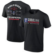 Men's Black Texas Rangers 2023 World Series Champions Milestone Schedule T-Shirt