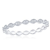 Diamonds D'Argento Sterling Silver Marquise Eternity Diamond Ring