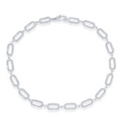 Diamonds D'Argento Sterling Silver Open Rectangle Diamond Bracelet - (340 Stones)