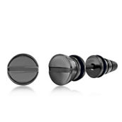 Metallo Stainless Steel 8mm Screw Design Stud Earrings - Black Plated