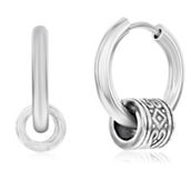 Metallo  Stainless Steel Spinning Designed Huggie Hoop Earrings