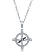 Metallo Stainless Steel Compass Necklace
