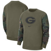 Nike Men's Olive Georgia Bulldogs Military Pack Club Pullover Sweatshirt
