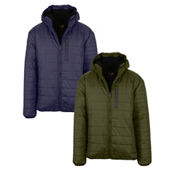 Spire By Galaxy Men's Sherpa Lined Hooded Puffer Jacket-2 Pack