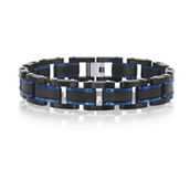 Metallo Stainless Steel Blue and Black Bracelet