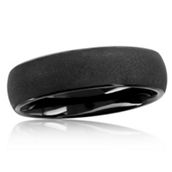 Black Plated Tungsten 6mm Ring - Matte Finish