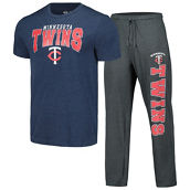 Concepts Sport Men's Charcoal/Navy Minnesota Twins Meter T-Shirt & Pants Sleep Set