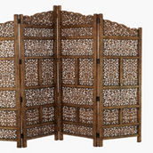 Morgan Hill Home Traditional Brown Wood Room Divider Screen