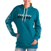 G-III 4Her by Carl Banks Women's Teal San Jose Sharks Overtime Pullover Hoodie