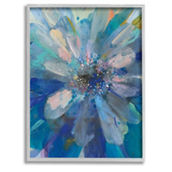 Stupell Gray Framed Giclee Abstract Blue Floral Petals, 16x20