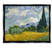 Stupell Black Floater Framed Van Gogh Wheat Field with Cypresses, 17x21