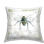 Stupell Quaint Vintage Honey Bee Decorative Pillow, 18 x 18