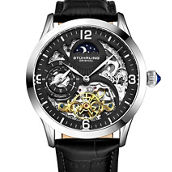 Stührling Original Special Reserve 3921 Dual Time Automatic 44mm Skeleton Watch