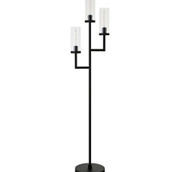 Hudson&Canal Basso 3-Light Torchiere Floor Lamp with Glass Shade