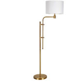 Hudson&Canal Polly Height-Adjustable Floor Lamp with Fabric Shade