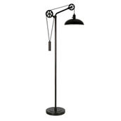 Hudson&Canal Neo Spoke Wheel Pulley System Floor Lamp with Metal Shade