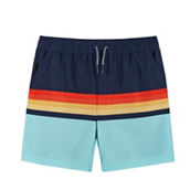 Andy & Evan Boys Multi Stripe Boardshort w/Built-In Comfort Stretch Short Liner