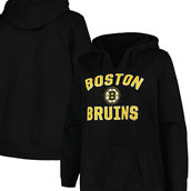 Profile Women's Black Boston Bruins Plus Size Arch Over Logo Pullover Hoodie