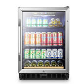 Lanbo 24 Inch Wine and Beverage Cooler Refrigerator, 110 Can and 6 Bottle