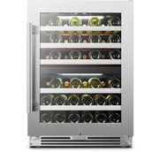 Lanbo 24 Inch 44 Bottle Stainless Steel Dual Zone Compressor Wine Cooler