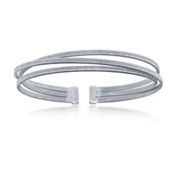 Bella Silver, Sterling Silver Triple Wire Designer Bangle Bracelet