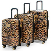 BADGLEY MISCHKA Leopard 3 Piece Expandable Luggage Set
