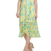 Womens Chiffon Floral Print Cocktail and Party Dress