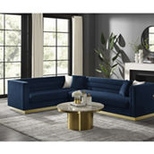 Inspired Home Ilyas Velvet Upholstered Left Facing Corner Sectional Sofa