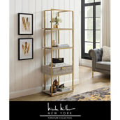 Nicole Miller Yadira Bookcase/Bookshelf with 1 Drawer and 3 Shelves