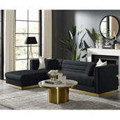 Inspired Home Ilyas Velvet Upholstered Left Facing Chaise Sectional Sofa