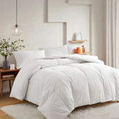 Heavy Weight White Goose Feather Fiber Comforter with Ultra Soft Microfiber Fabric