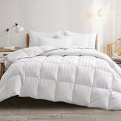 Deluxe All Season 500 Thread Count White Goose Down and Feather Fiber Comforter